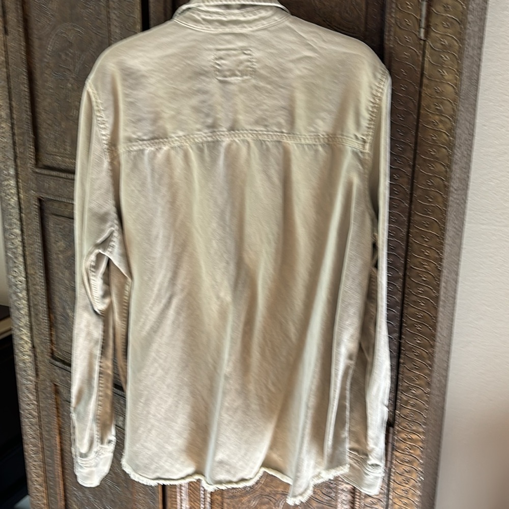 Light Green Rails / Fringe Bottom Blouse/Overshirt - image 4